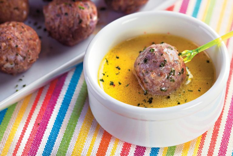 Bolinhas de carne moída com mostarda