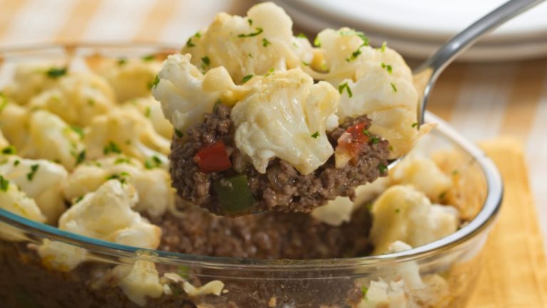 Gratinado de Carne Moída com Couve-Flor