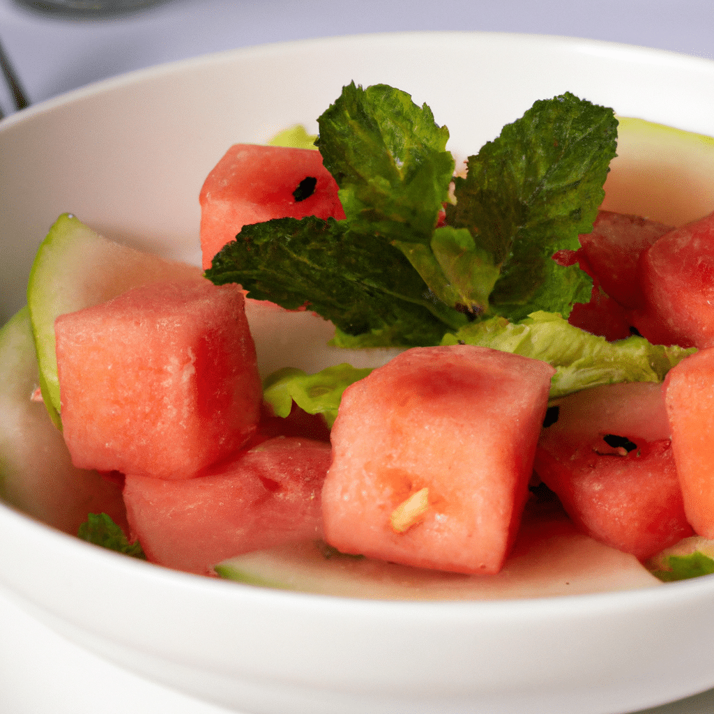 Salada de Verão com Melancia, Pepino e Menta Fresca