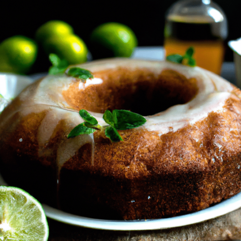 Bolo de Limão com Cobertura de Manjericão e Mel