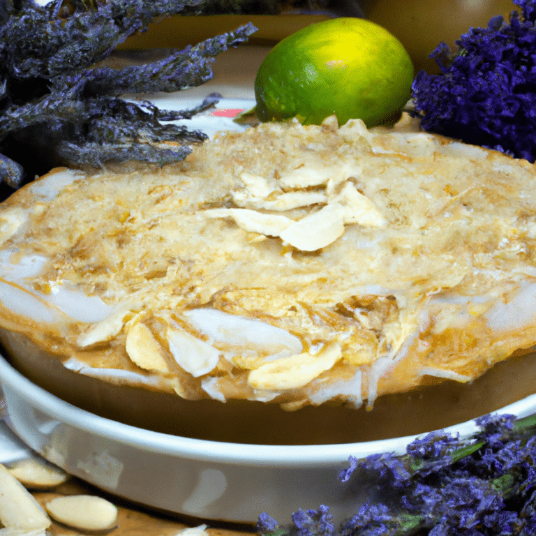 Torta de Limão com Crosta de Amêndoas e Lavanda