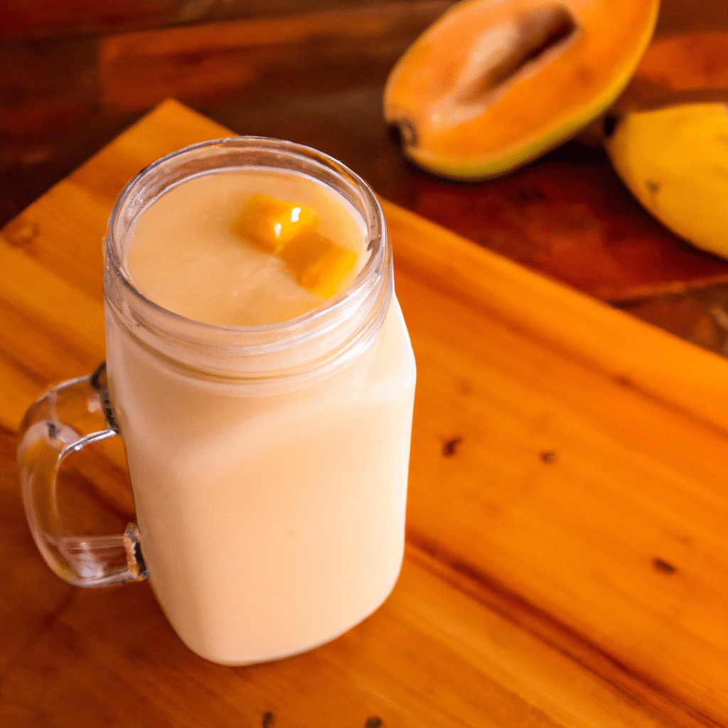 Smoothie de Manga, Coco e Gengibre Refrescante